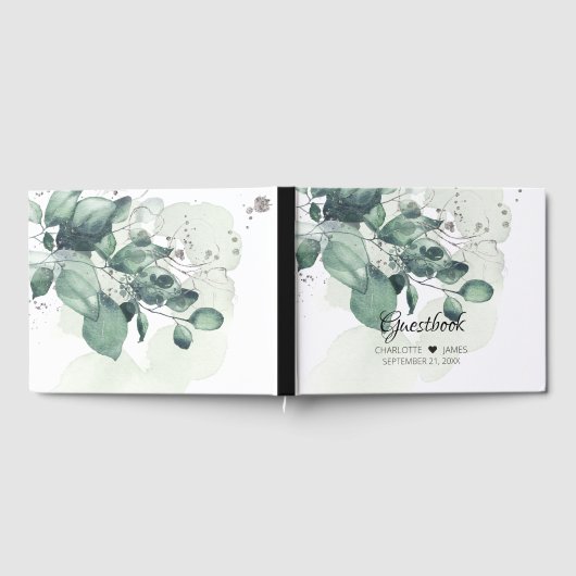 Wasserfarbene personalisierte Hochzeit Gästebuch (Voll)