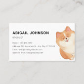 Wasserfarbene Pet Grooming mit Niedlichem Corgi De Visitenkarte (Rückseite)