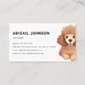 Wasserfarbene Pet Grooming mit Niedlichem Poodle D Visitenkarte (Rückseite)