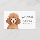 Wasserfarbene Pet Grooming mit Niedlichem Poodle D Visitenkarte (Vorderseite)