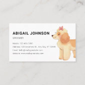 Wasserfarbene Pet mit Poodle Visitenkarte (Rückseite)