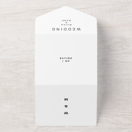 Wasserfarbene Pferde Einfache weiße Hochzeit All In One Einladung (Außenbereich)