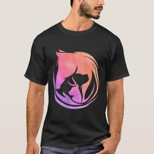 Wasserfarbene Pferde Hunde Katzen Art Reitsport Cl T-Shirt