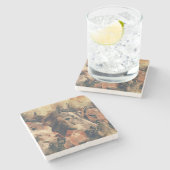 Wasserfarbene Pferde Steinuntersetzer (Seitenansicht)