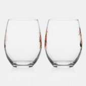 Wasserfarbene Pferdeköpfe mit Blumenkränzen Weinglas Ohne Stiel (Links)