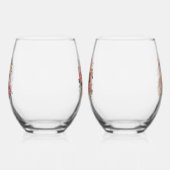 Wasserfarbene Pferdeköpfe mit Blumenkränzen Weinglas Ohne Stiel (Links)