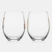 Wasserfarbene Pferdeköpfe mit Blumenkränzen Weinglas Ohne Stiel (Links)