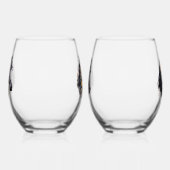 Wasserfarbene Pferdeköpfe mit Blumenkränzen Weinglas Ohne Stiel (Links)