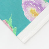 Wasserfarbene Pfingstrosen Florale Botanische Flee Fleecedecke (Ecke)