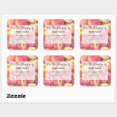 Wasserfarbene Pfirsiche - Für die Bibliothek Quadratischer Aufkleber (Blatt)