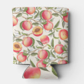 Wasserfarbene Pfirsiche, nahtlose Blumenmuster. Dosenkühler (Rückseite)
