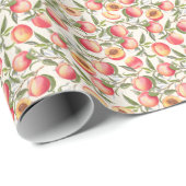 Wasserfarbene Pfirsiche, nahtlose Blumenmuster. Geschenkpapier (Rolleneckpunkt)