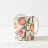 Wasserfarbene Pfirsiche, nahtlose Blumenmuster. Kaffeetasse (VorderseiteRechts)