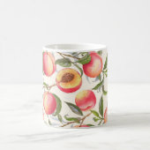 Wasserfarbene Pfirsiche, nahtlose Blumenmuster. Kaffeetasse (Mittel)