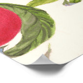 Wasserfarbene Pfirsiche, nahtlose Blumenmuster. Poster (Ecke)