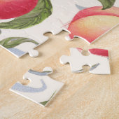 Wasserfarbene Pfirsiche, nahtlose Blumenmuster. Puzzle (Seite)