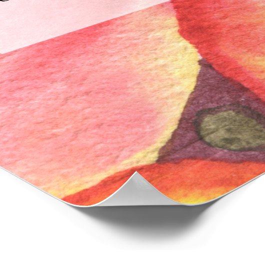 Wasserfarbene Pfirsiche Poster (Ecke)