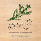 Wasserfarbene Pine Bough Tremant Party Acryleinladungen (Vorderseite)