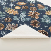 Wasserfarbene Pine Cones Winter Pattern Sherpadecke (3/4)