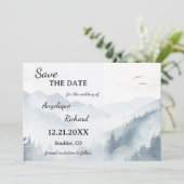 Wasserfarbene Pine Mountain Winter Save the Date K (Stehend Vorderseite)