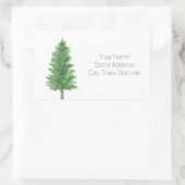 Wasserfarbene Pine Tree 2 Adressetiketten Rechteckiger Aufkleber (Tasche)