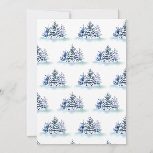 Wasserfarbene Pine Tree Chic Weihnachtscocktail Pa Einladung (Rückseite)