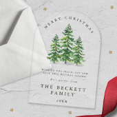 Wasserfarbene Pine Tree Forest Karte Acryleinladungen