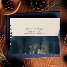 Wasserfarbene Pine Tree Hochzeit