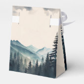 Wasserfarbene Pine Tree Hochzeit Geschenkschachtel (Rückseite)