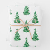Wasserfarbene Pine Tree Muster Geschenkpapier Set (Beispiel)