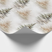 Wasserfarbene Pine Tree Sage Grün Weihnachten Geschenkpapier (Ecke)