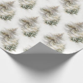 Wasserfarbene Pine Tree Sage Grün Weihnachten Geschenkpapier (Ecke)