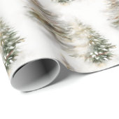 Wasserfarbene Pine Tree Sage Grün Weihnachten Geschenkpapier (Rolleneckpunkt)