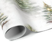 Wasserfarbene Pine Tree Sage Grün Weihnachten Geschenkpapier (Rolleneckpunkt)