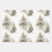 Wasserfarbene Pine Tree Sage Grün Weihnachten Geschenkpapier Set (Vorderseite 2)