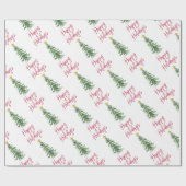 Wasserfarbene Pine Tree Weihnachtsfeiertag Geschenkpapier (Flach)