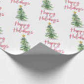 Wasserfarbene Pine Tree Weihnachtsfeiertag Geschenkpapier (Ecke)