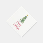 Wasserfarbene Pine Tree Weihnachtsfeiertag Serviette (Ecke)