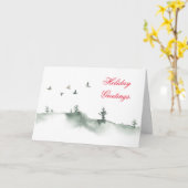 Wasserfarbene Pine Trees Weihnachten Karte (Gelbe Blume)