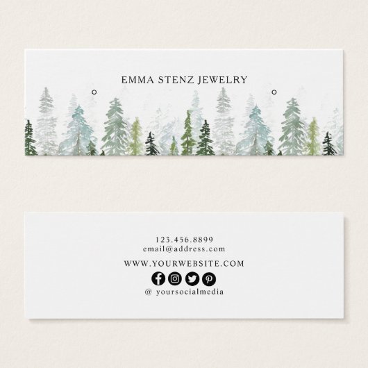 Wasserfarbene Pine Woods Earring Hoops Stuck Mini (Vorne & Hinten)