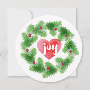 Wasserfarbene Pine Wreath Feiertagskarte