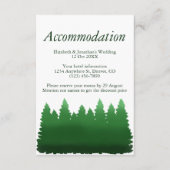 Wasserfarbene Pinien Hochzeitsunterkunft Begleitkarte (Vorderseite)