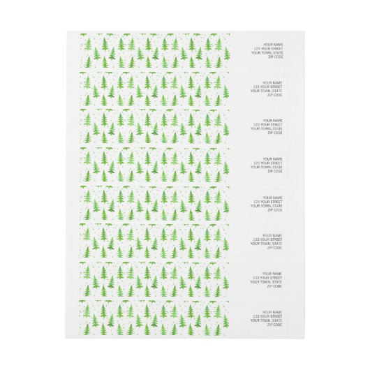 Wasserfarbene Pinienbäume (Bogen)