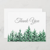 Wasserfarbene Pinienbäume Dankeskarte (Vorne/Hinten)