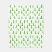 Wasserfarbene Pinienbäume Fleecedecke (Vorderseite)