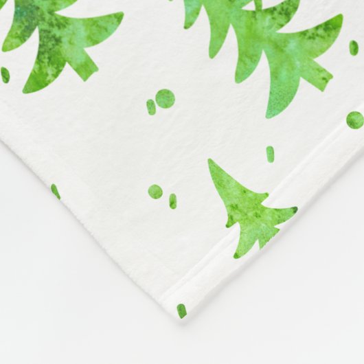 Wasserfarbene Pinienbäume Fleecedecke (Ecke)