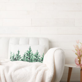 Wasserfarbene Pinienbäume Lendenkissen