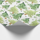 Wasserfarbene Pinienbäume Moderne Rustikal Geschenkpapier (Ecke)
