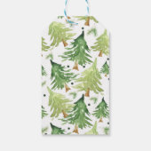 Wasserfarbene Pinienbäume Moderne, rustikale Kraft Geschenkanhänger (Rückseite)