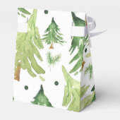 Wasserfarbene Pinienbäume Modernes Rustikales Kraf Geschenkschachtel (Rückseite)